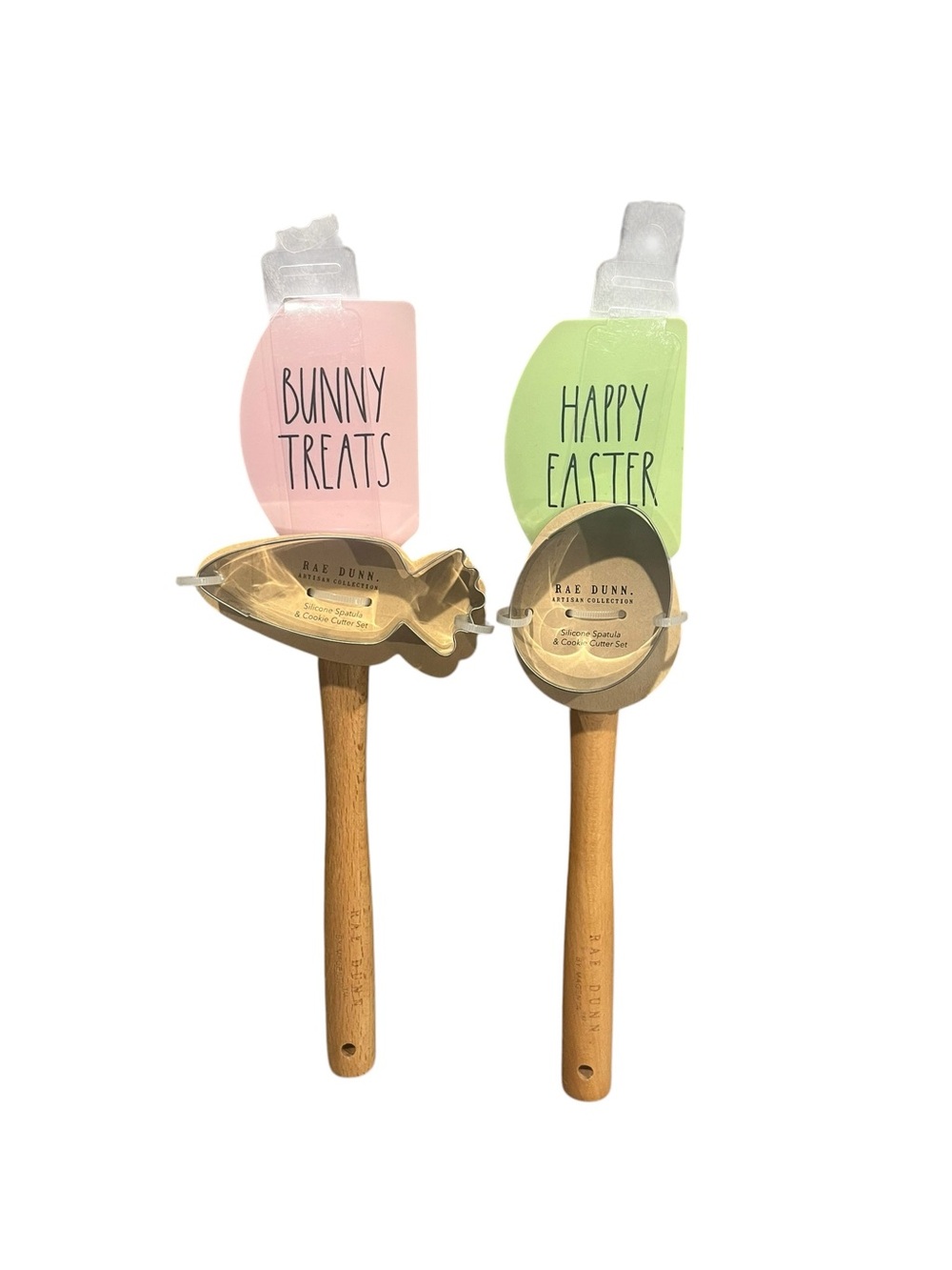 Rae Dunn Happy Easter Bunny Treats Silicone Spatula Cookie Cutter Set Lot NEW